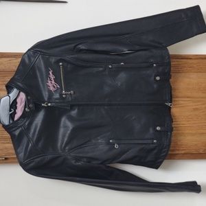 Harley-Davidson 'PINK' leather riding jacket, size medium.
